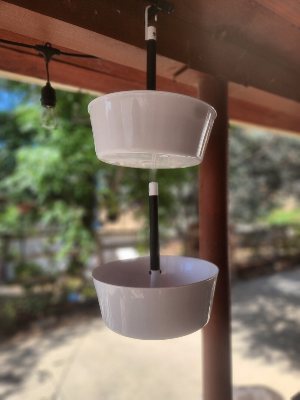 Tree Nest Sunny Round White Hanging  2 Tiered Planter - Stylish Vertical Storage